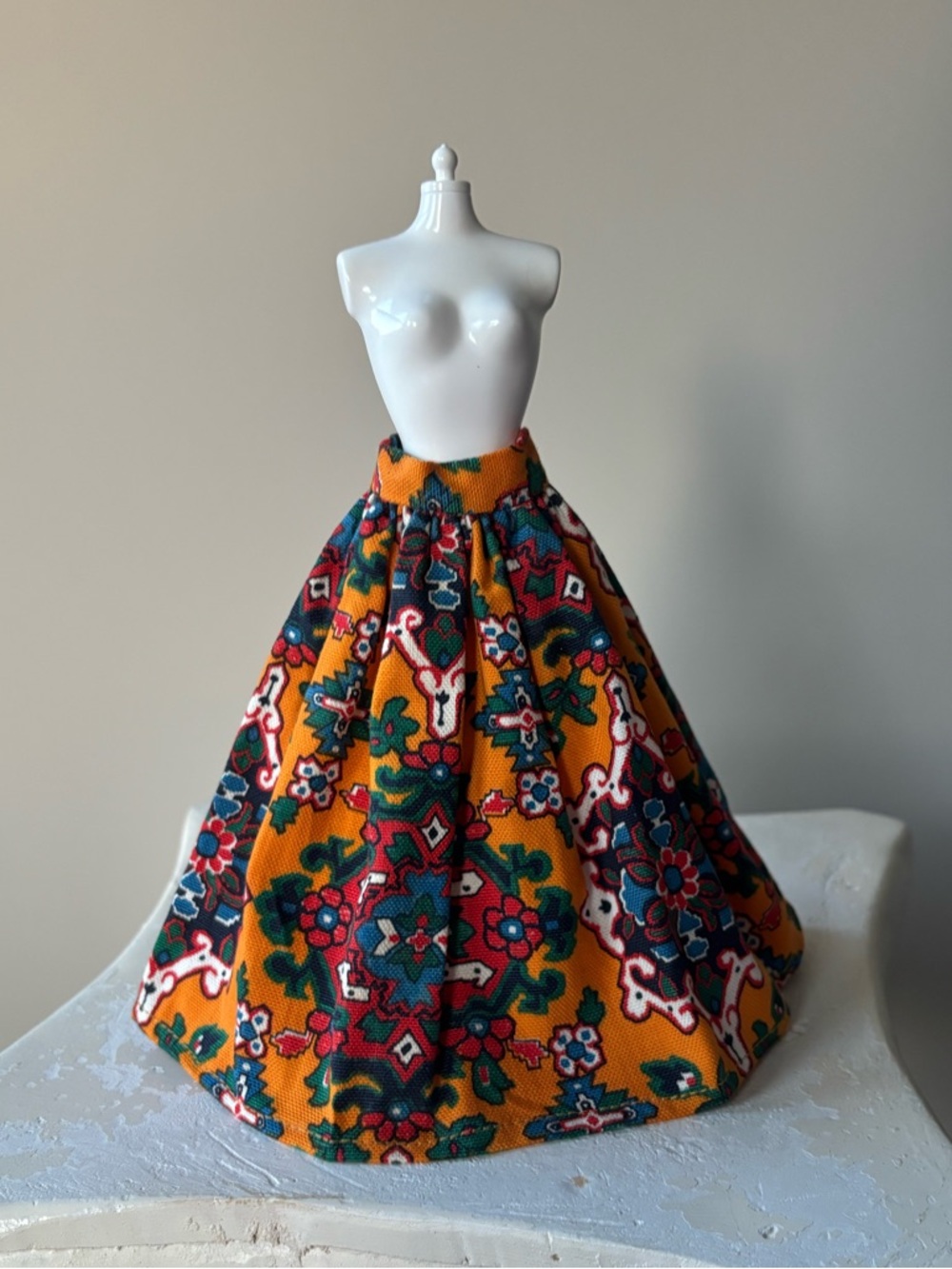 Vintage Retro MOD barbie doll multicolor ?OOAK handmade skirt